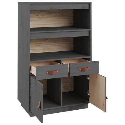 vidaXL Highboard Grau 67x40x108,5 cm Massivholz Kiefer