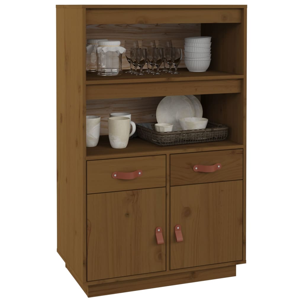 vidaXL Bahut miel marron 67x40x108,5 cm pin massif