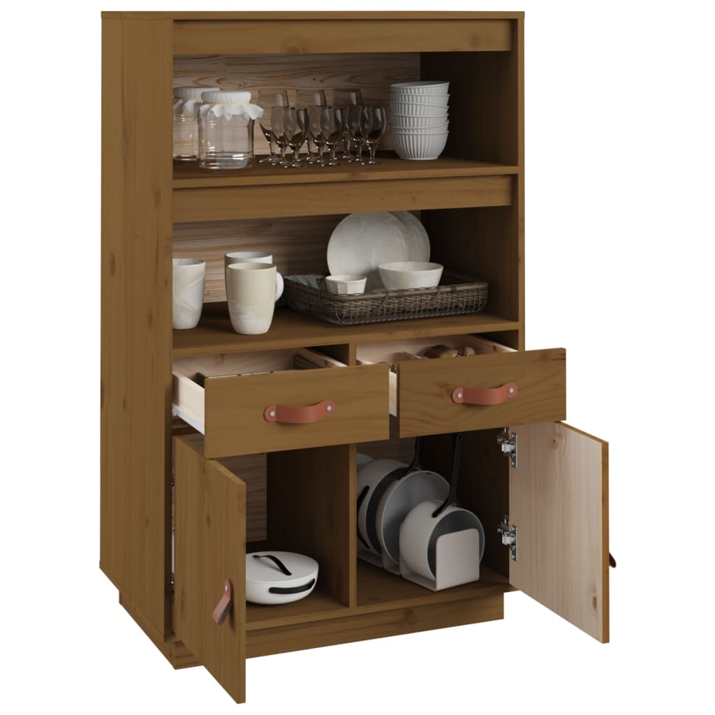 vidaXL Bahut miel marron 67x40x108,5 cm pin massif