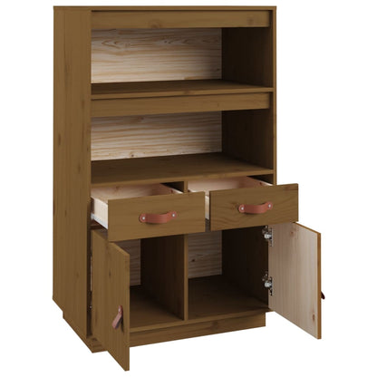 vidaXL Bahut miel marron 67x40x108,5 cm pin massif