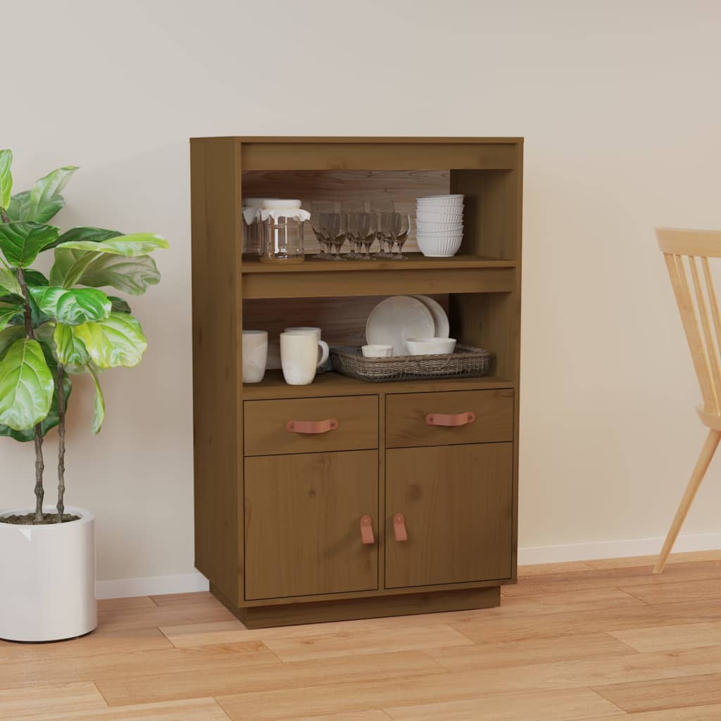 vidaXL Bahut miel marron 67x40x108,5 cm pin massif