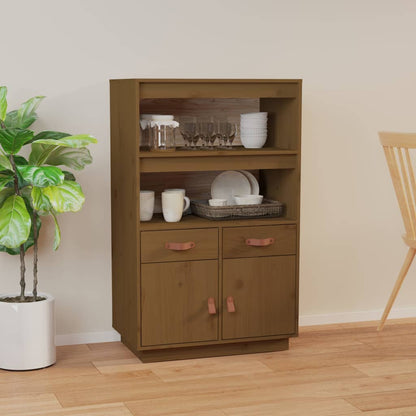 vidaXL Bahut miel marron 67x40x108,5 cm pin massif