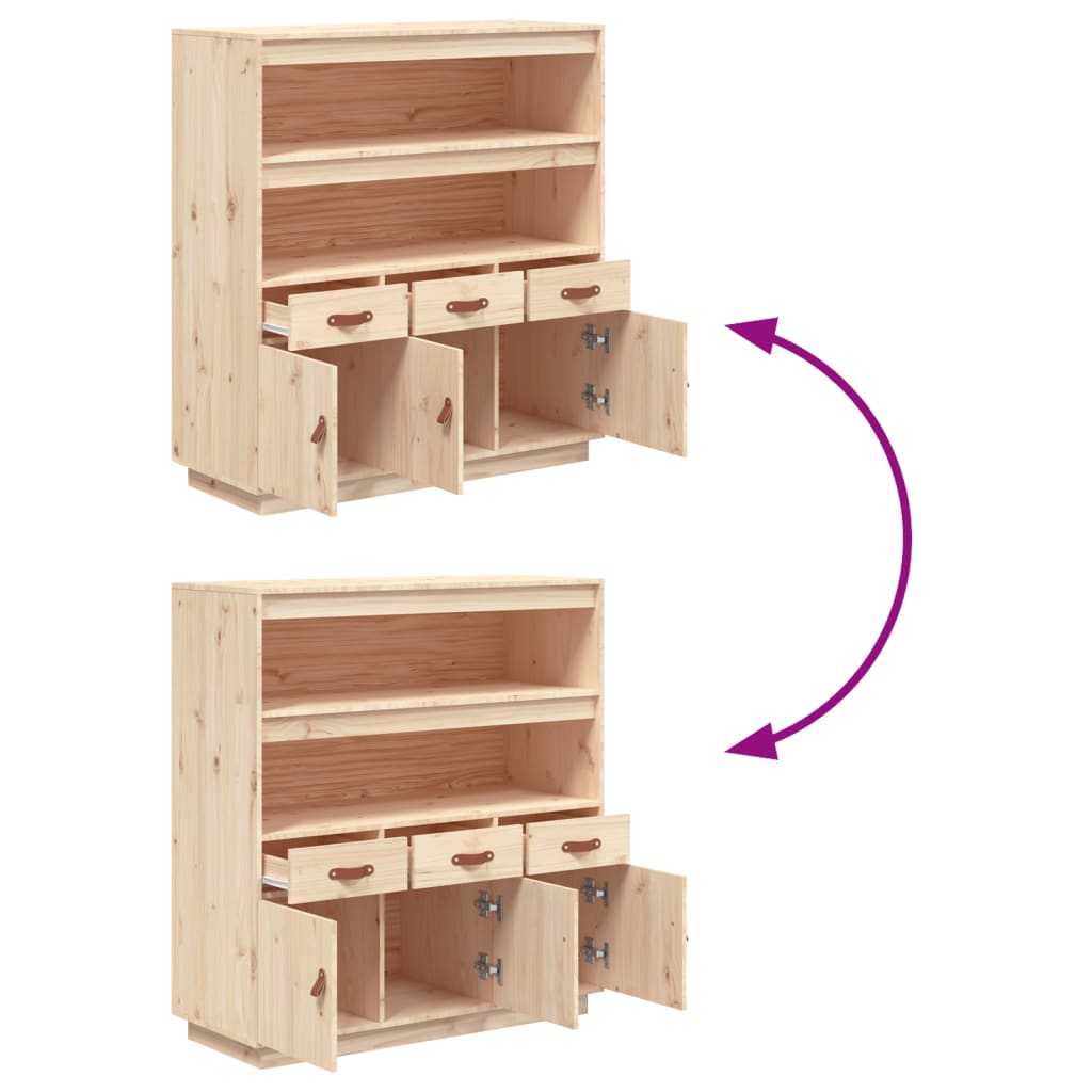 vidaXL Highboard 100x40x108,5 cm Bois de pin massif