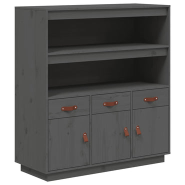 vidaXL Highboard gris 100x40x108,5 cm Bois de pin massif