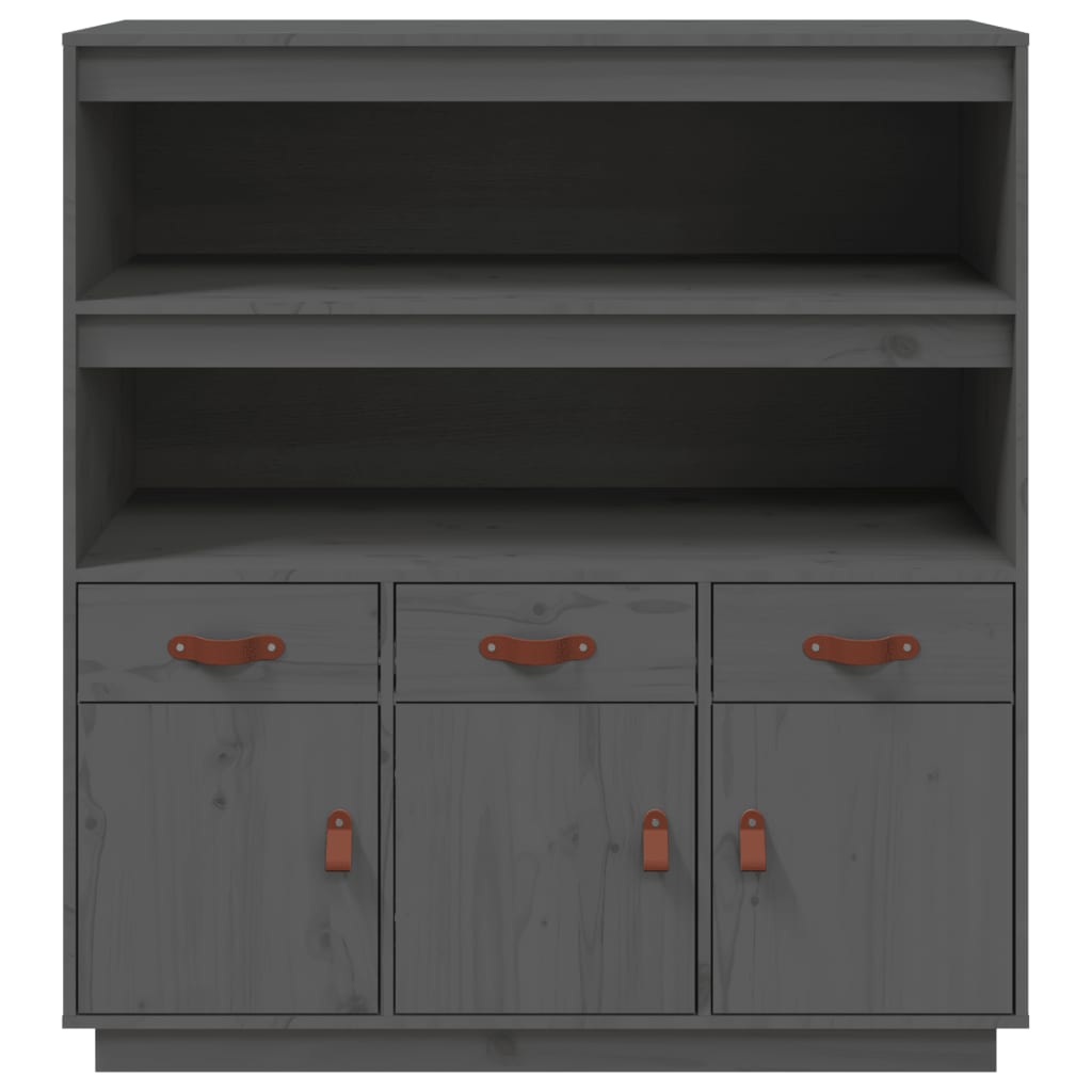 vidaXL Highboard gris 100x40x108,5 cm Bois de pin massif