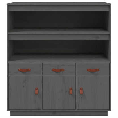 vidaXL Highboard gris 100x40x108,5 cm Bois de pin massif