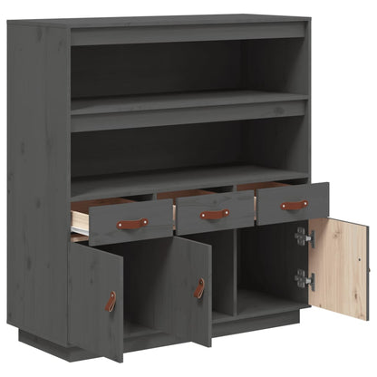 vidaXL Highboard gris 100x40x108,5 cm Bois de pin massif