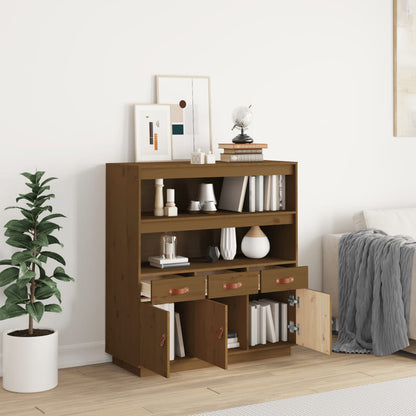vidaXL Highboard marron miel 100x40x108,5 cm pin massif