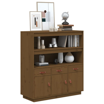 vidaXL Highboard marron miel 100x40x108,5 cm pin massif