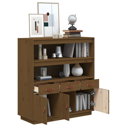 vidaXL Highboard marron miel 100x40x108,5 cm pin massif
