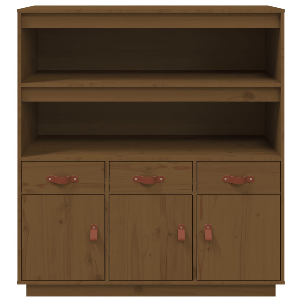 vidaXL Highboard marron miel 100x40x108,5 cm pin massif
