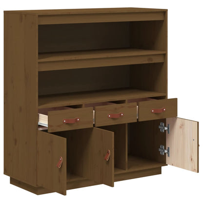vidaXL Highboard marron miel 100x40x108,5 cm pin massif
