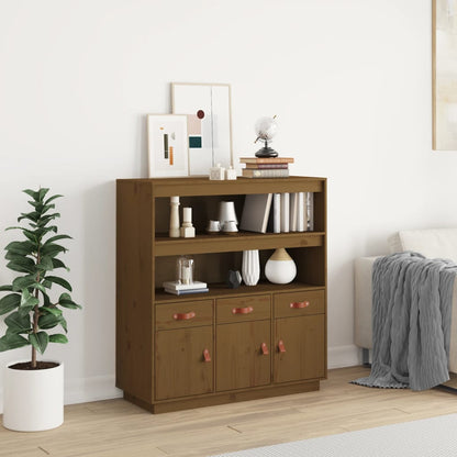 vidaXL Highboard marron miel 100x40x108,5 cm pin massif