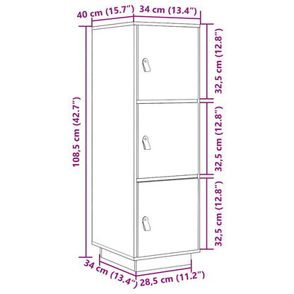 vidaXL Bahut 34x40x108,5 cm Bois de pin massif