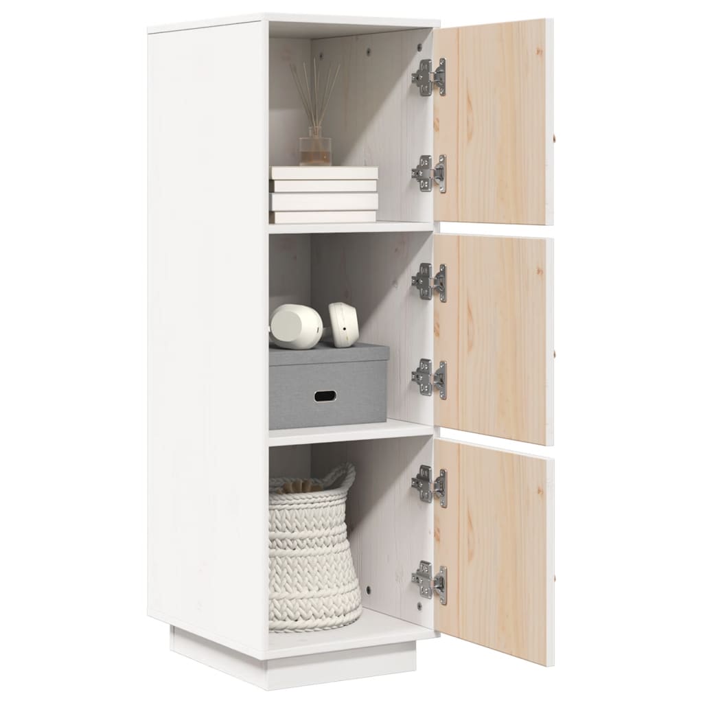 vidaXL Buffet haut blanc 34x40x108,5 cm Bois de pin massif