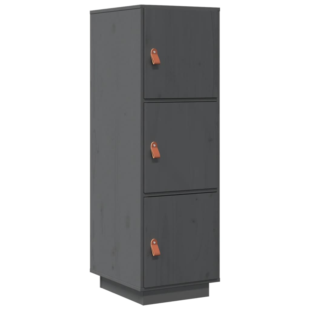 vidaXL Bahut haut gris 34x40x108,5 cm bois de pin massif