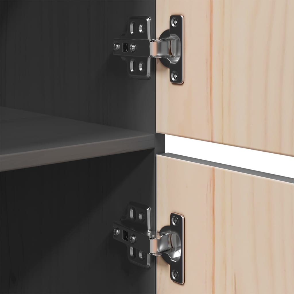 vidaXL Bahut haut gris 34x40x108,5 cm bois de pin massif
