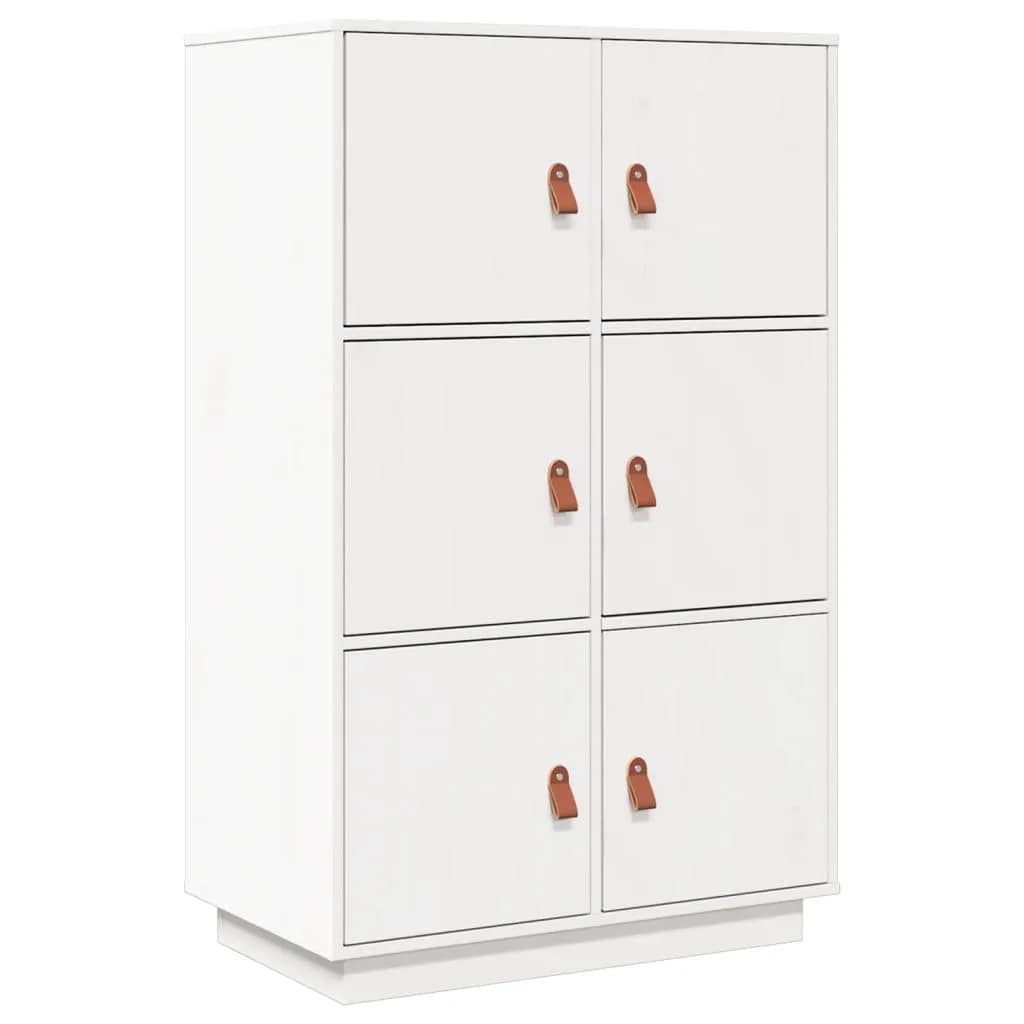 vidaXL Bahut haut blanc 67x40x108,5 cm bois de pin massif