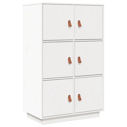 vidaXL Bahut haut blanc 67x40x108,5 cm bois de pin massif