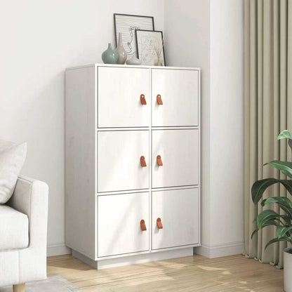 vidaXL Bahut haut blanc 67x40x108,5 cm bois de pin massif