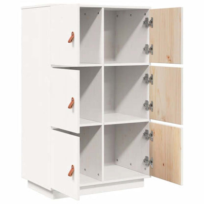 vidaXL Bahut haut blanc 67x40x108,5 cm bois de pin massif