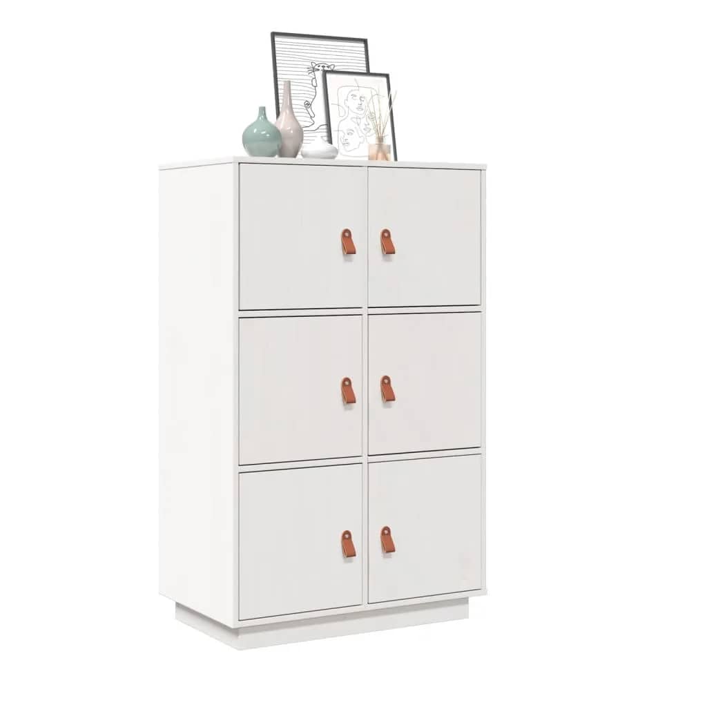 vidaXL Bahut haut blanc 67x40x108,5 cm bois de pin massif