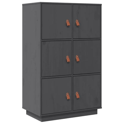 vidaXL Bahut haut gris 67x40x108,5 cm Bois de pin massif