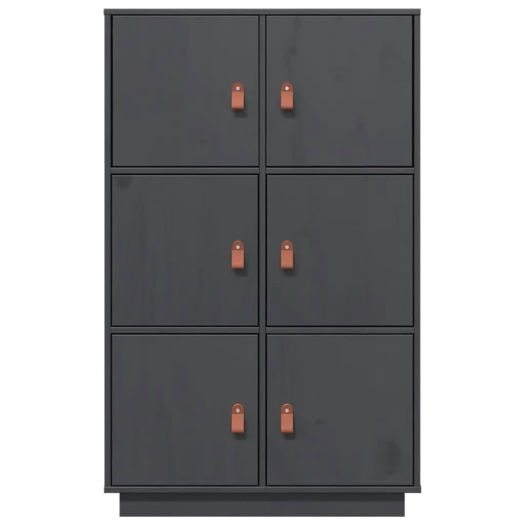 vidaXL Bahut haut gris 67x40x108,5 cm Bois de pin massif