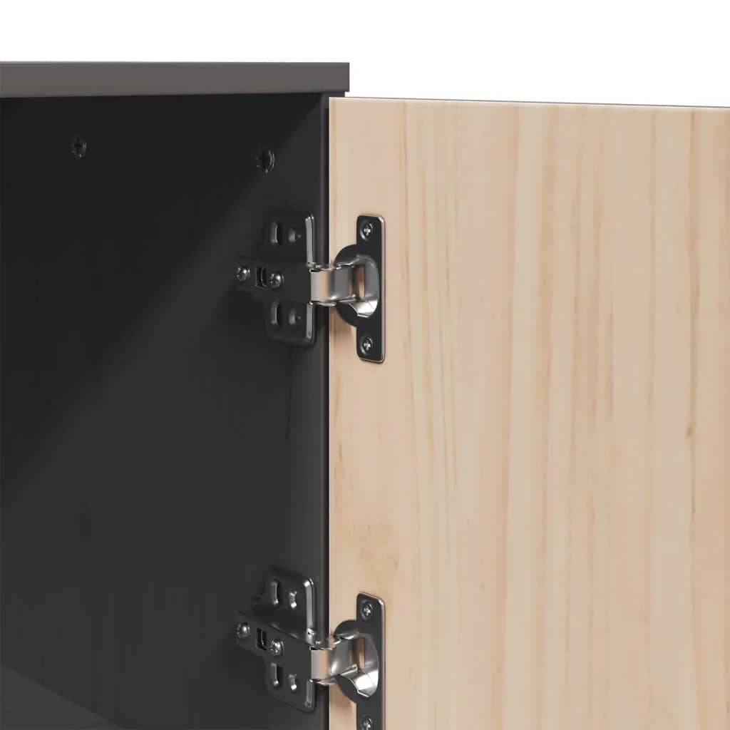 vidaXL Bahut haut gris 67x40x108,5 cm Bois de pin massif