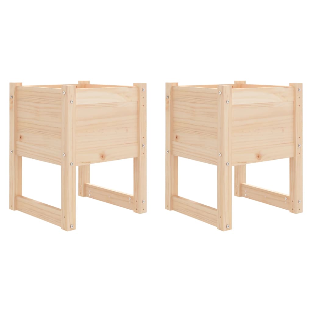 vidaXL Jardinières 2 pcs 40x40x52,5 cm Bois de pin massif