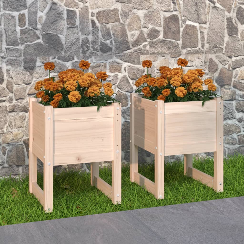 vidaXL Jardinières 2 pcs 40x40x52,5 cm Bois de pin massif