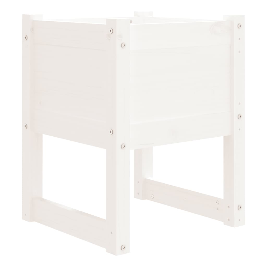 vidaXL Jardinière Blanc 40x40x52,5 cm Bois de pin massif