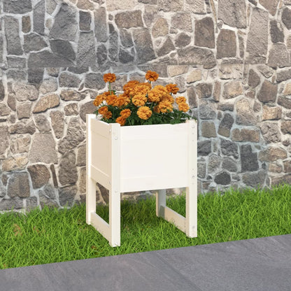 vidaXL Jardinière Blanc 40x40x52,5 cm Bois de pin massif