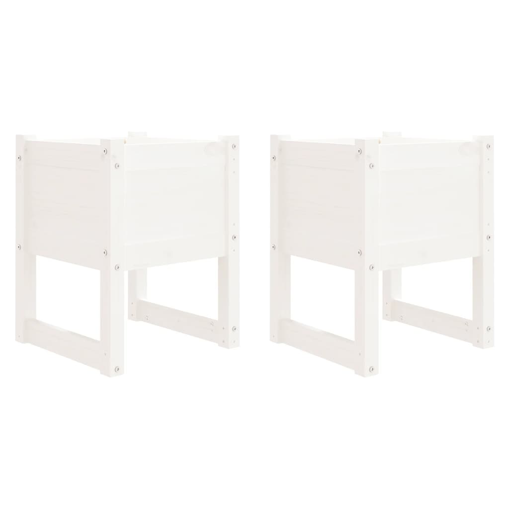 vidaXL Jardinières 2 pcs Blanc 40x40x52,5 cm Pin massif
