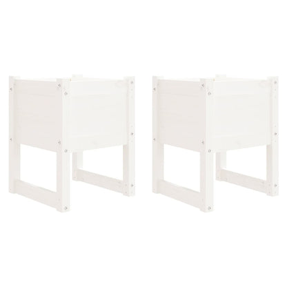 vidaXL Jardinières 2 pcs Blanc 40x40x52,5 cm Pin massif