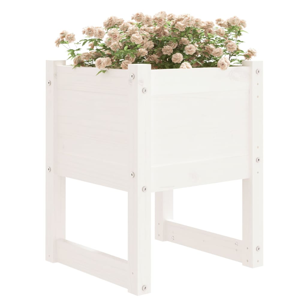 vidaXL Jardinières 2 pcs Blanc 40x40x52,5 cm Pin massif