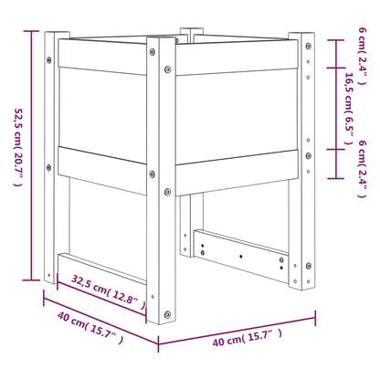 vidaXL Jardinière Gris 40x40x52,5 cm Bois de pin Massif