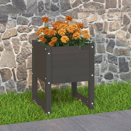 vidaXL Jardinière Gris 40x40x52,5 cm Bois de pin Massif