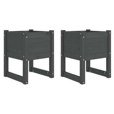 vidaXL Jardinières 2 pcs Gris 40x40x52,5 cm Pin massif