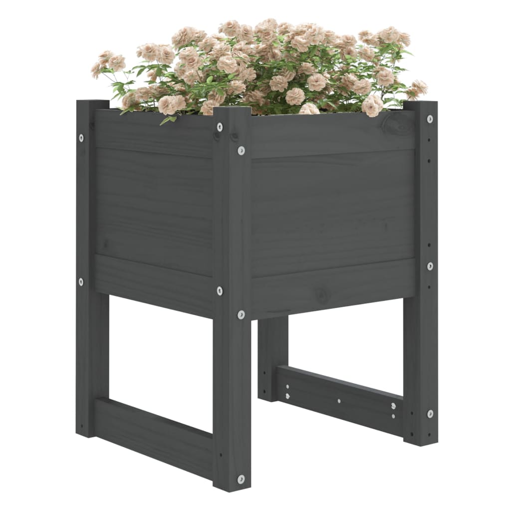 vidaXL Jardinières 2 pcs Gris 40x40x52,5 cm Pin massif