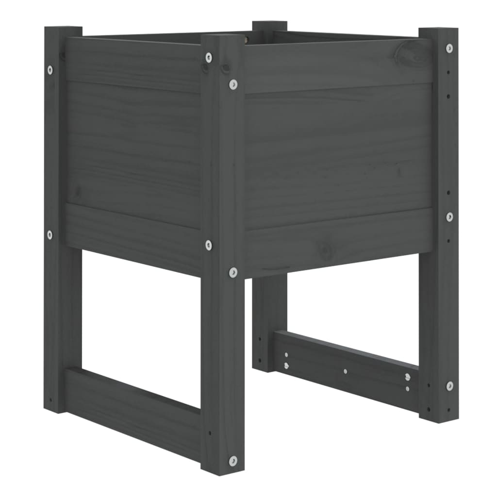 vidaXL Jardinières 2 pcs Gris 40x40x52,5 cm Pin massif