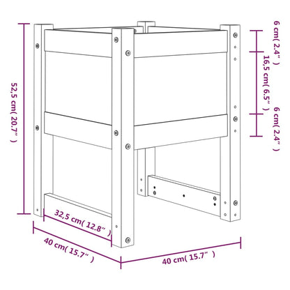 vidaXL Jardinières 2 pcs Gris 40x40x52,5 cm Pin massif