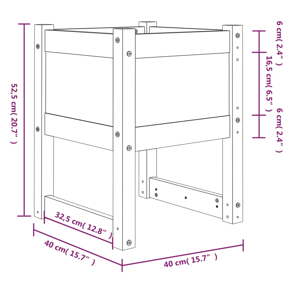 vidaXL Jardinière Bois de Pin Massif Marron Miel 40x40x52,5 cm