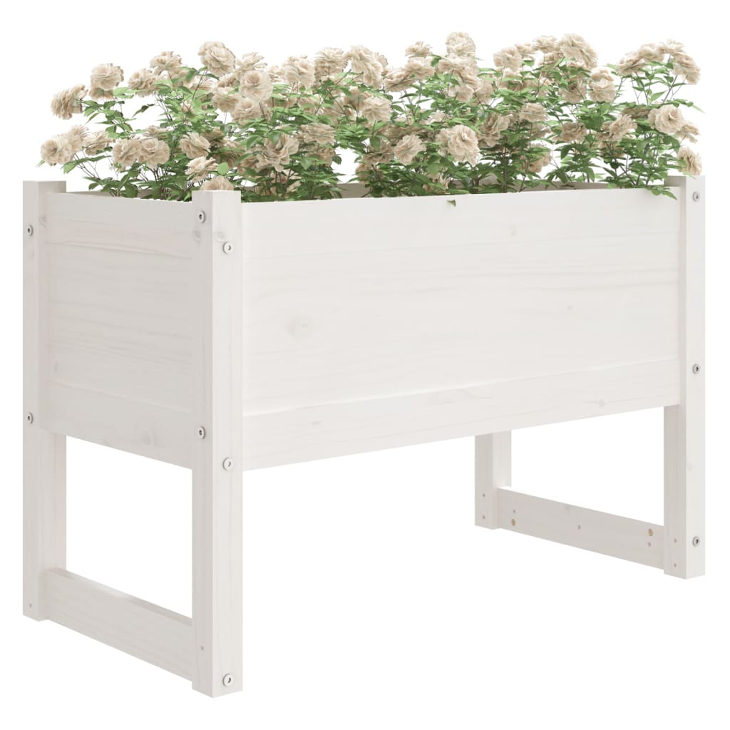 vidaXL Jardinière Blanc 78x40x52 cm Bois de pin massif