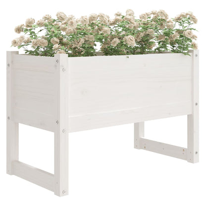 vidaXL Jardinière Blanc 78x40x52 cm Bois de pin massif