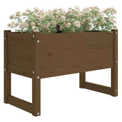 vidaXL Jardinière Bois de pin massif Marron miel 78x40x52 cm