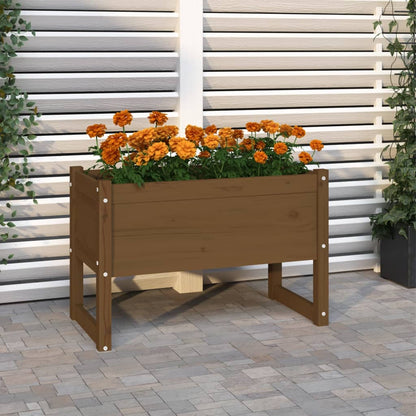 vidaXL Jardinière Bois de pin massif Marron miel 78x40x52 cm