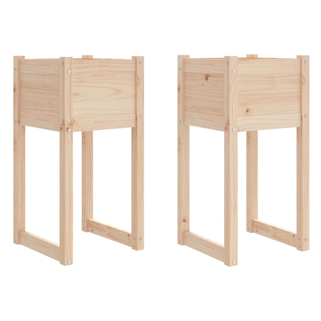 vidaXL Jardinières 2 pcs 40x40x81 cm Bois de pin massif