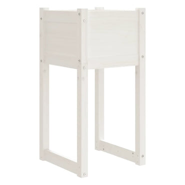 vidaXL Jardinière Bois de pin massif Blanc 40x40x81 cm