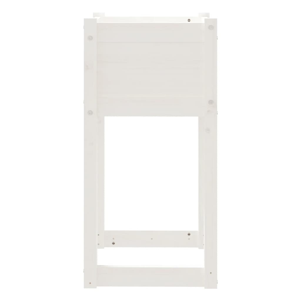 vidaXL Jardinière Bois de pin massif Blanc 40x40x81 cm